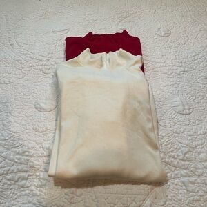St. John's Bay Red and Cream Mockneck Tops